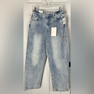 Indigo Rein Women's Dad Jeans Acid Wash Denim High Rise Sz 9 New Barrel
